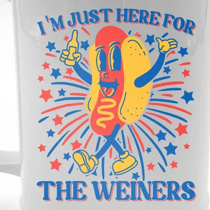 Hot Dog Im Just Here For The Wieners 4Th Of July Front & Back Beer Stein