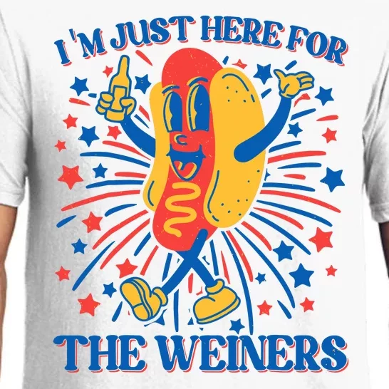 Hot Dog Im Just Here For The Wieners 4Th Of July Pajama Set