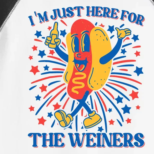 Hot Dog Im Just Here For The Wieners 4Th Of July Toddler Fine Jersey T-Shirt