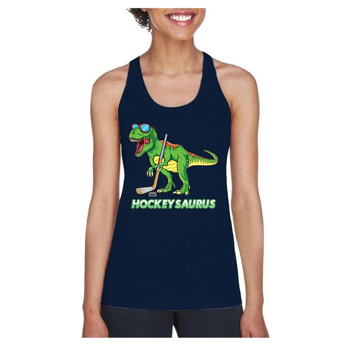 Hockeysaurus Dinosaur Ice Hockey Trex Ice Hockey Premium Women's Racerback Tank