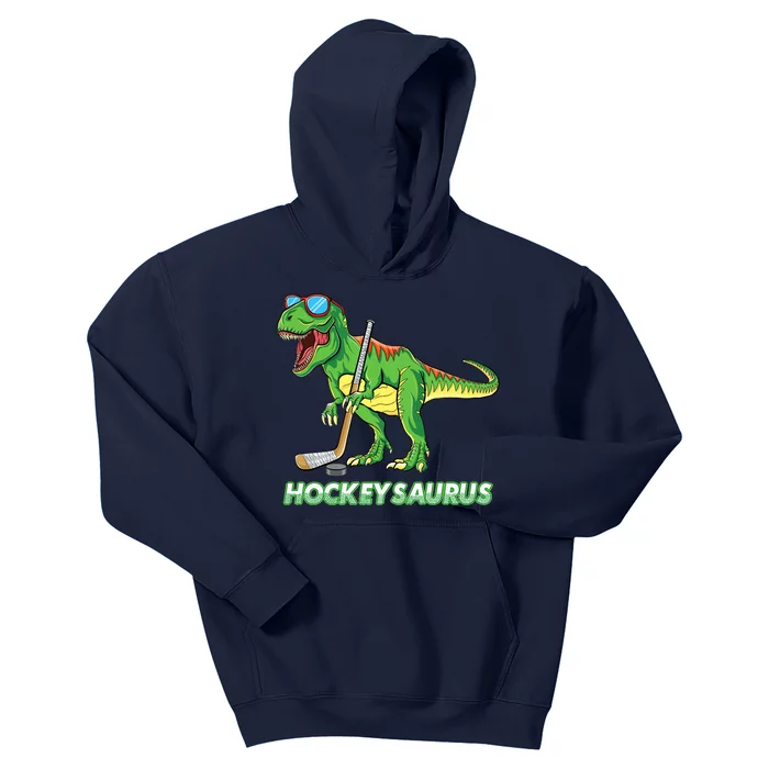 Hockeysaurus Dinosaur Ice Hockey Trex Ice Hockey Premium Kids Hoodie