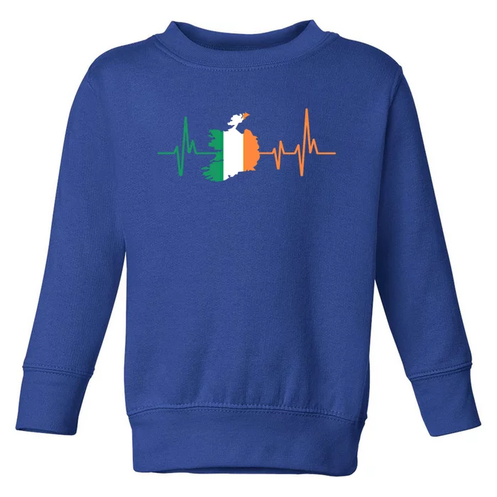 Heartbeat Design Irish Flag Ireland Gift Toddler Sweatshirt