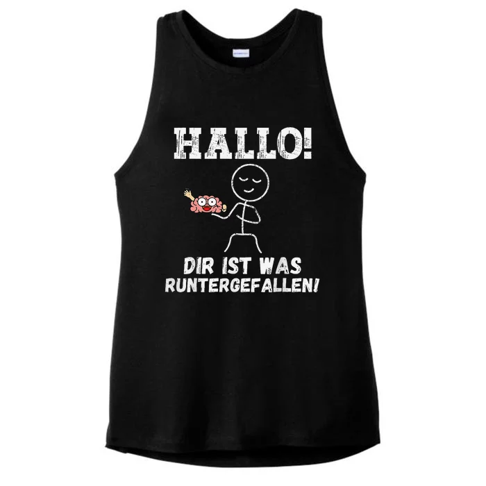 Hallo Dir Ist Was Runtergefallen Lustiges Geschenk Ladies Tri-Blend Wicking Tank