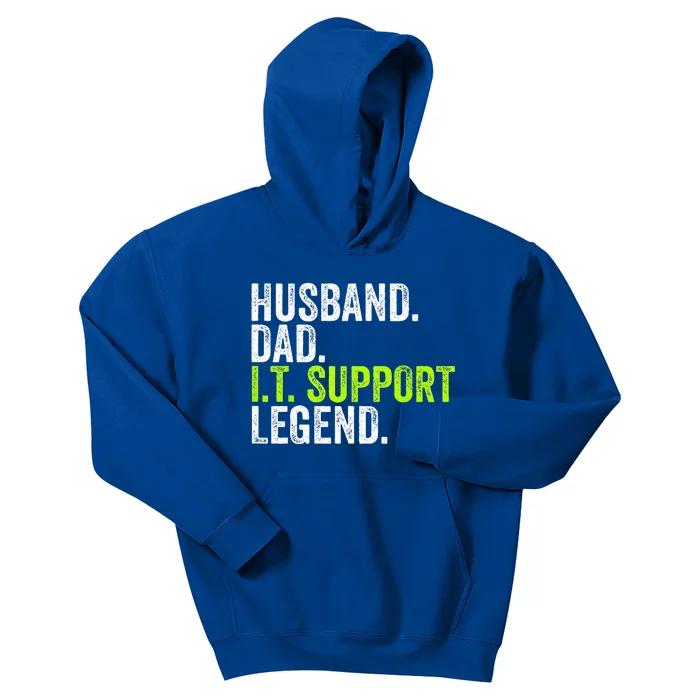 Husband Dad I.T. Support Legend Network Admin Funny Office Kids Hoodie