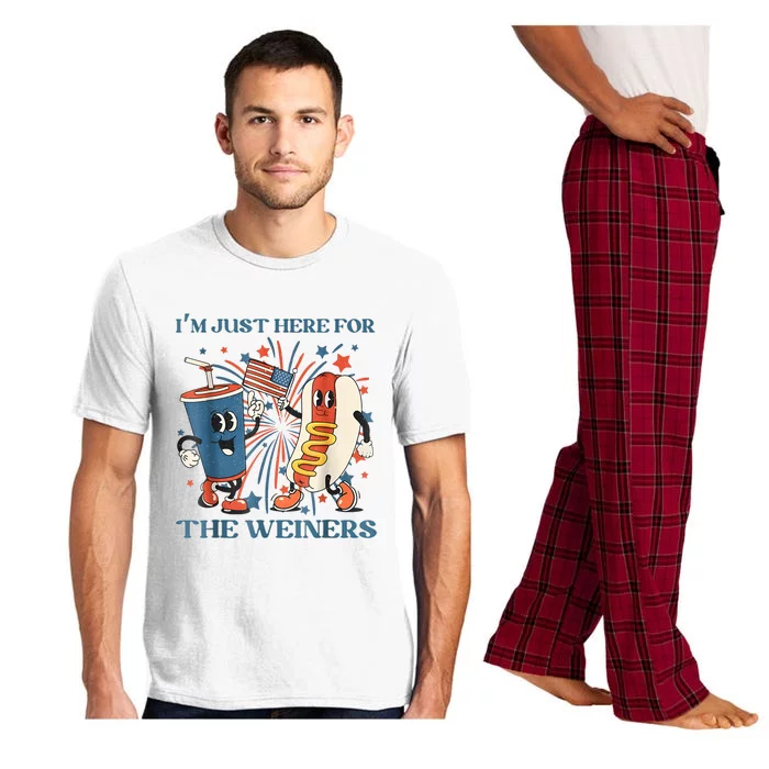 Hot Dog Im Just Here For The Wieners 4Th Of July Pajama Set