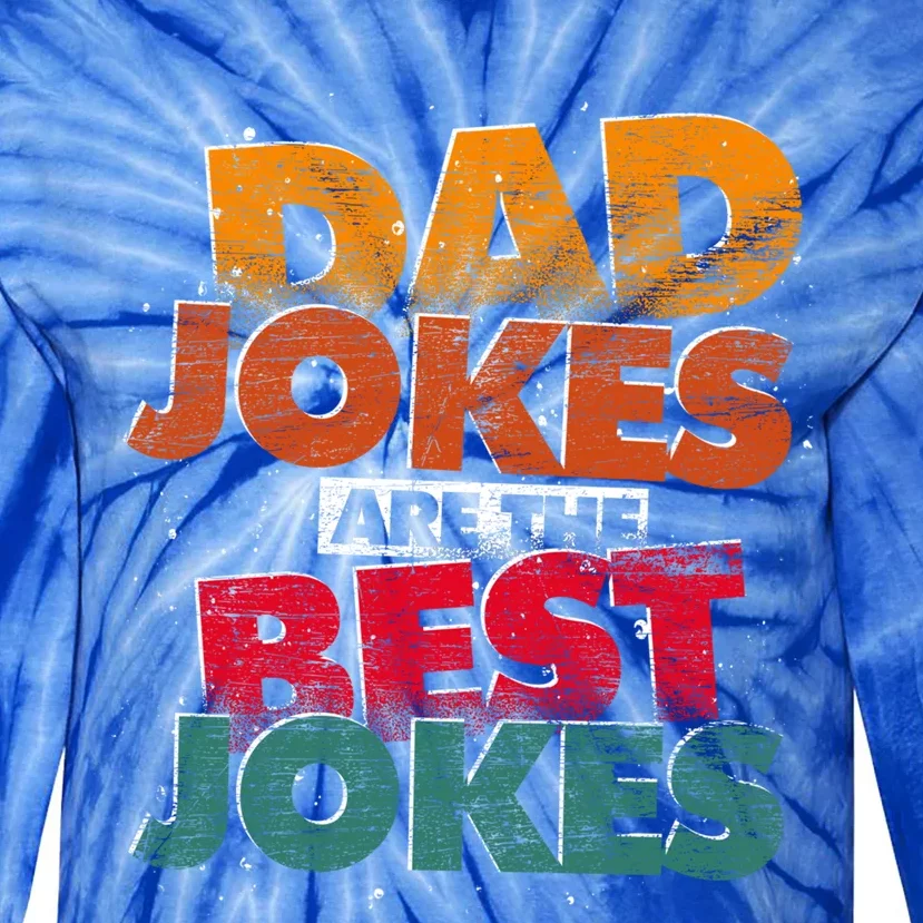 Humorous Dad Jokes Funny Rad Jokes Puns Daddy Dad Jokes Meaningful Gift Tie-Dye Long Sleeve Shirt