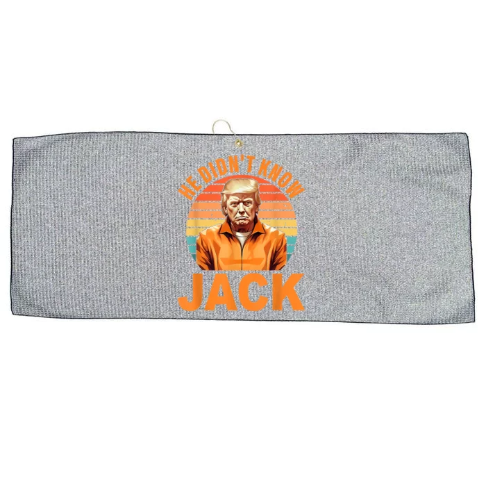 He Didnt Know Jack Trump Apparel Large Microfiber Waffle Golf Towel