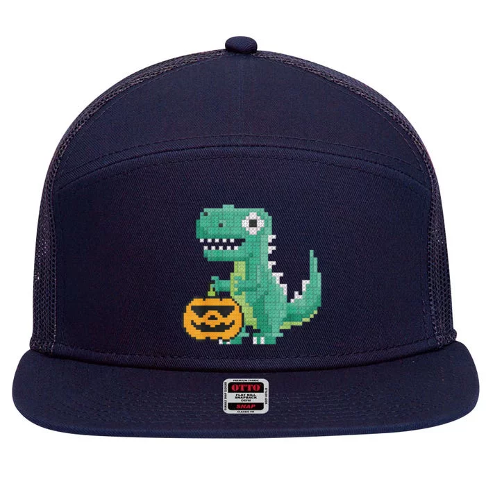 Halloween Dinosaur Kids Master Builder Building Blocks Brick 7 Panel Mesh Trucker Snapback Hat