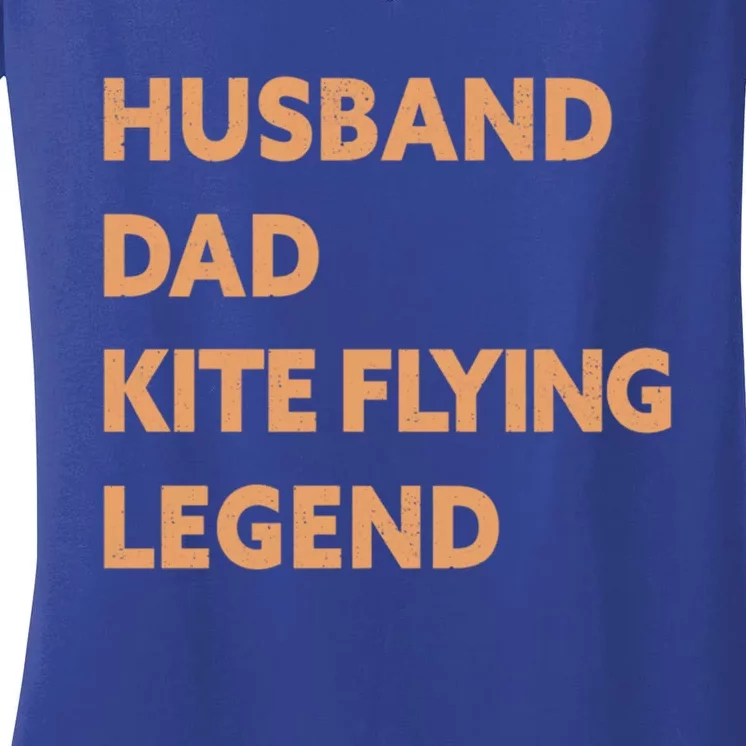 Husband Dad Kite Flying Legend Funny Kite Flyer Great Gift Women's V-Neck T-Shirt