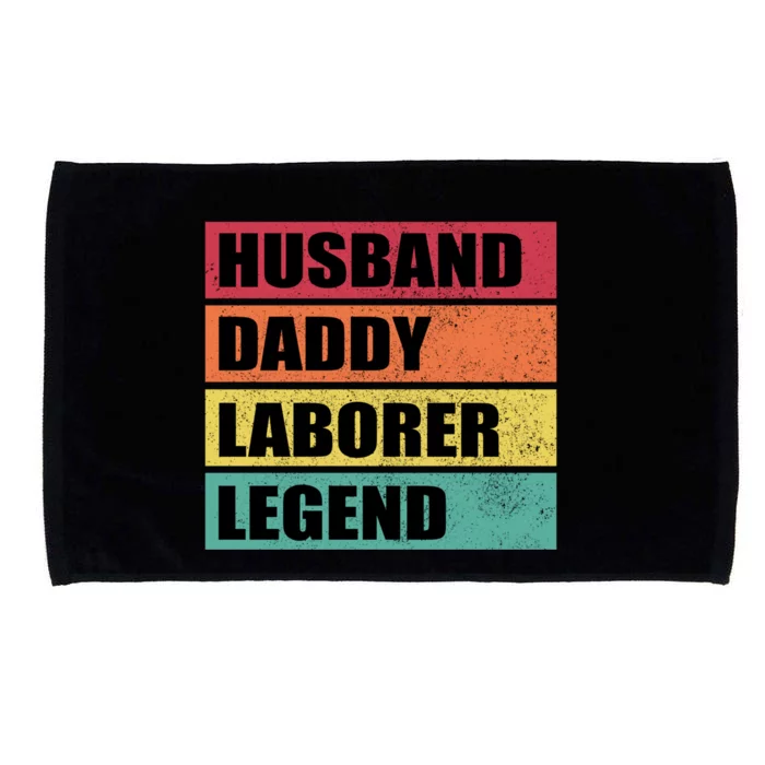 Husband Daddy Laborer Legend Retro Fathers Day Cool Gift Microfiber Hand Towel