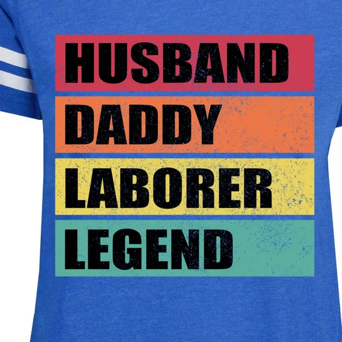 Husband Daddy Laborer Legend Retro Fathers Day Cool Gift Enza Ladies Jersey Football T-Shirt