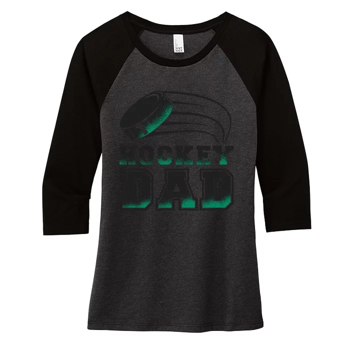 Hockey Dad Logo Women's Tri-Blend 3/4-Sleeve Raglan Shirt