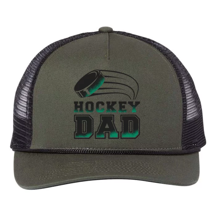 Hockey Dad Logo Retro Rope Trucker Hat Cap