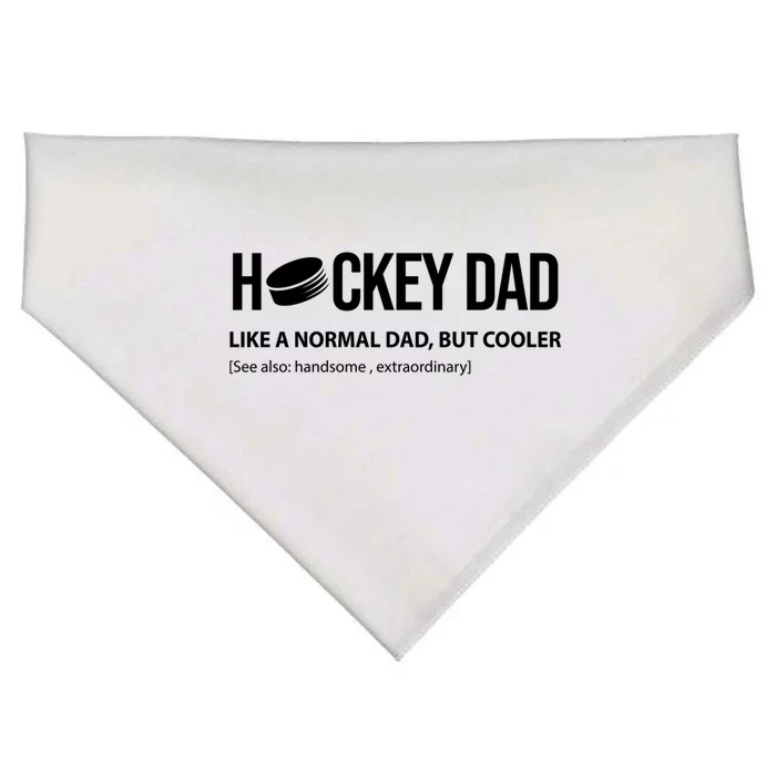 Hockey Dad Like A Normal Dad But Cooler Cute Gift USA-Made Doggie Bandana