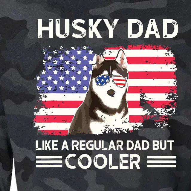 Husky Dad Like A Regular Dad But Cooler Dog Dad Fathers Day Cropped Pullover Crew