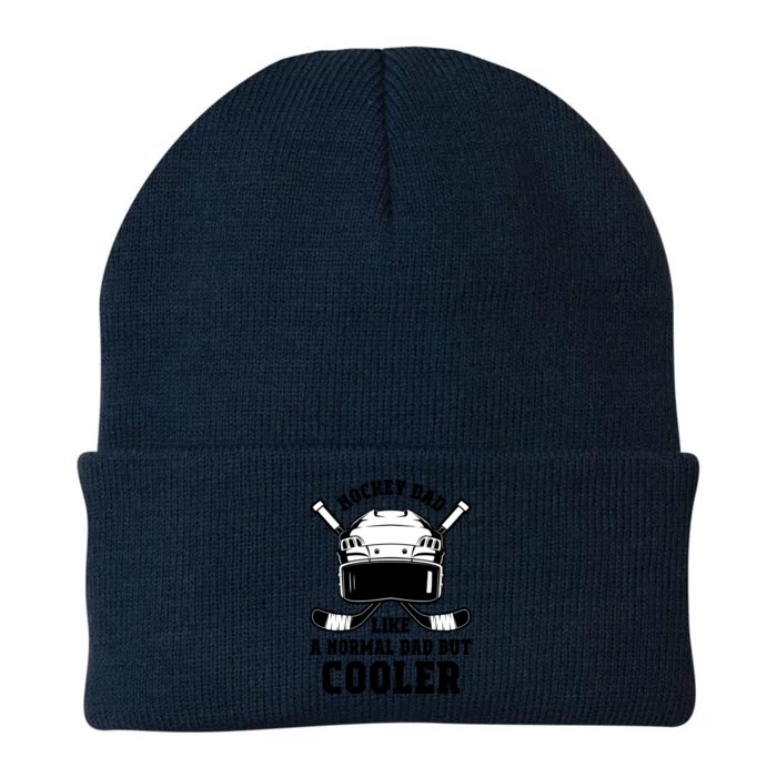 Hockey Dad Like Normal Dad But Cooler Gift Knit Cap Winter Beanie