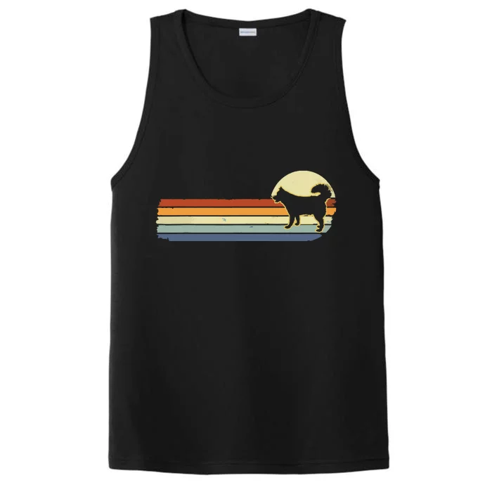 Husky Dog Lover Gift Retro Vintage Silhouette Performance Tank