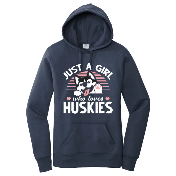 Husky Dog Lover Women Girl Just A Girl Who Loves Huskies Women's Pullover Hoodie