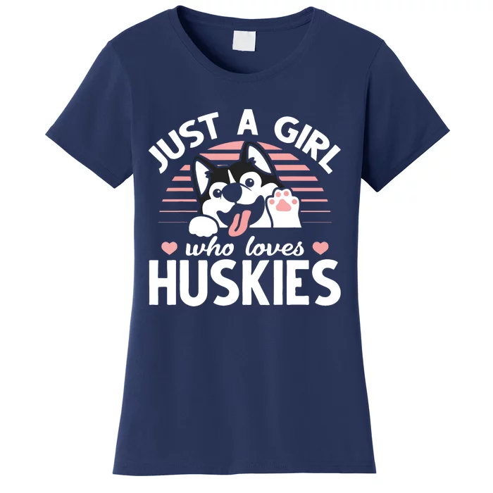 Husky Dog Lover Women Girl Just A Girl Who Loves Huskies Women's T-Shirt