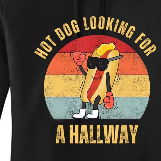 Hot Dog Looking For A Hallway Women's Pullover Hoodie