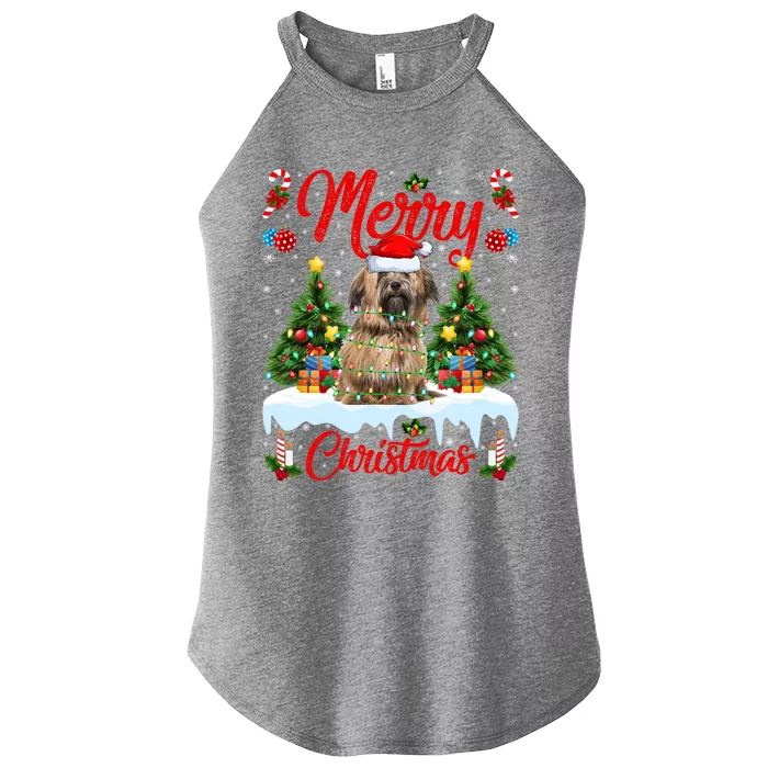 Havanese Dog Lights Xmas Tree Santa Havanese Christmas Great Gift Women’s Perfect Tri Rocker Tank