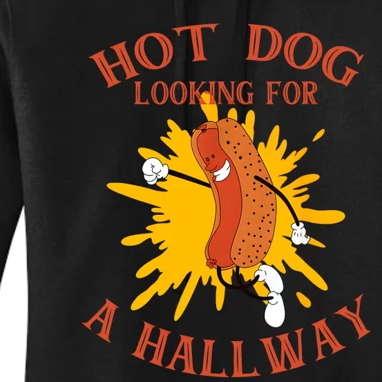 Hot Dog Looking For A Hallway Apparel Women's Pullover Hoodie