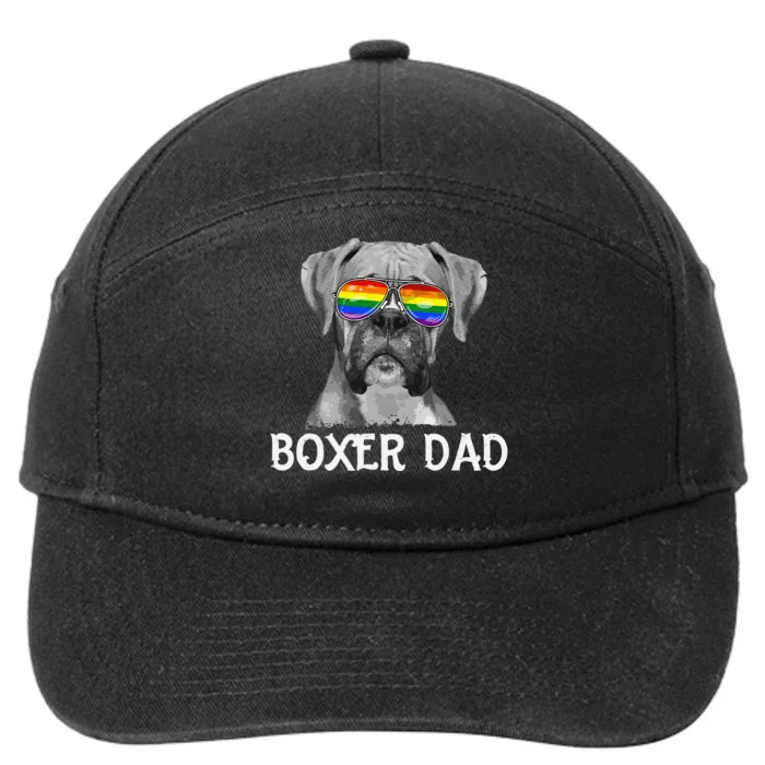 Hug day LGBT Boxer Dad Rainbow Pride Flag Dog Father's Day 7-Panel Snapback Hat