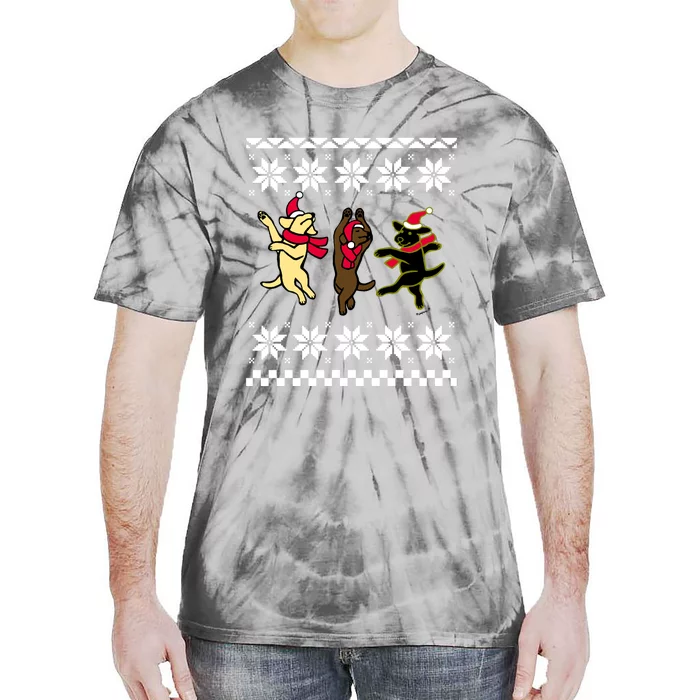 Happy Dancing Labradors Christmas Tie-Dye T-Shirt