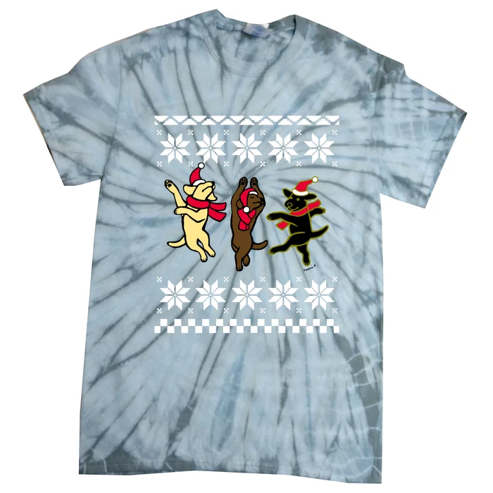 Happy Dancing Labradors Christmas Tie-Dye T-Shirt