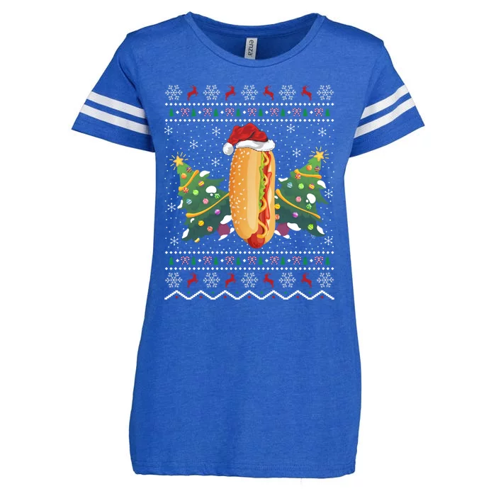 Hot Dog Lover Xmas Gift Ugly Hot Dog Christmas Gift Enza Ladies Jersey Football T-Shirt