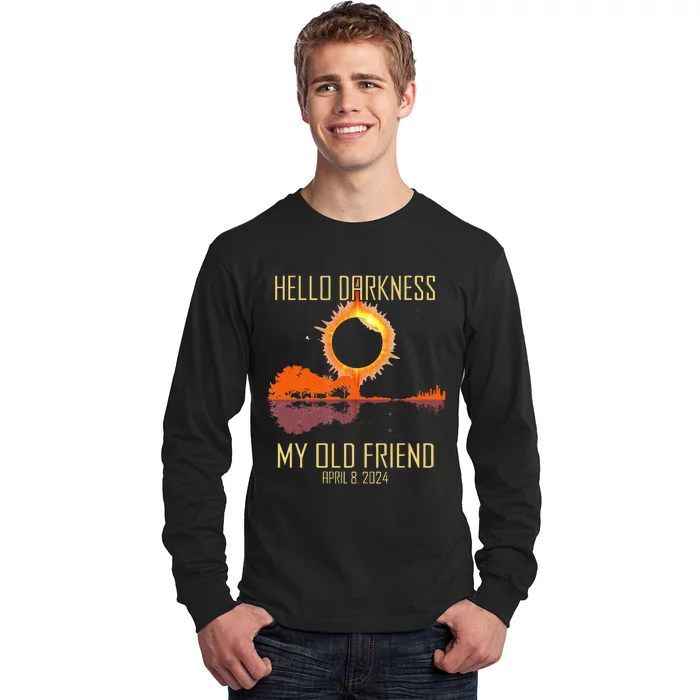 Hello Darkness My Old Friend Solar Eclipse April 08 2024 Long Sleeve Shirt