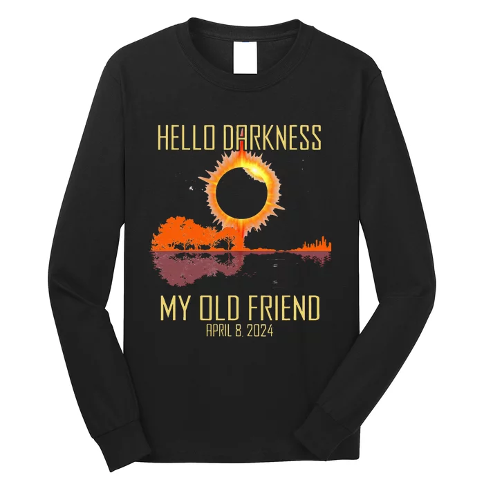 Hello Darkness My Old Friend Solar Eclipse April 08 2024 Long Sleeve Shirt