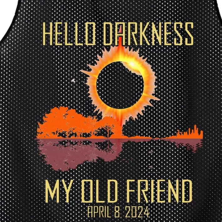 Hello Darkness My Old Friend Solar Eclipse April 08 2024 Mesh Reversible Basketball Jersey Tank