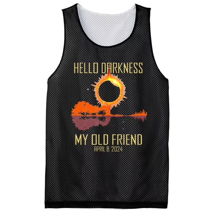 Hello Darkness My Old Friend Solar Eclipse April 08 2024 Mesh Reversible Basketball Jersey Tank