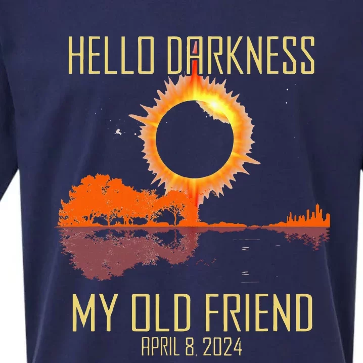 Hello Darkness My Old Friend Solar Eclipse April 08 2024 Sueded Cloud Jersey T-Shirt