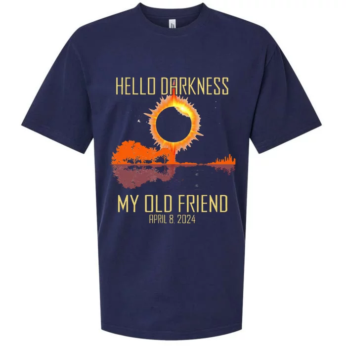 Hello Darkness My Old Friend Solar Eclipse April 08 2024 Sueded Cloud Jersey T-Shirt