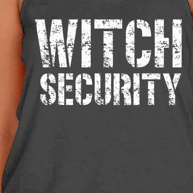 Halloween Dad Mom Daughter Adult Costume Witch Security Women's Knotted Racerback Tank