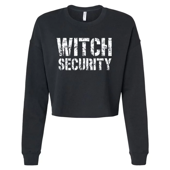 Halloween Dad Mom Daughter Adult Costume Witch Security Cropped Pullover Crew