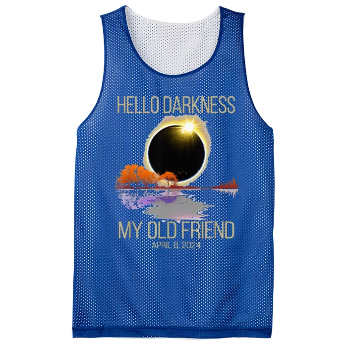 Hello Darkness My Old Friend Solar Eclipse April 08 2024 Mesh Reversible Basketball Jersey Tank