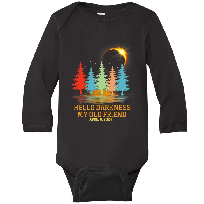 Hello Darkness My Old Friend Eclipse Vintage April 2024 Baby Long Sleeve Bodysuit