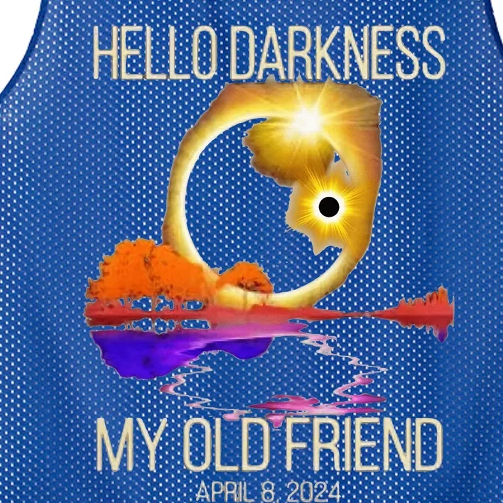 Hello Darkness My Old Friend Solar Eclipse April 08 2024 Mesh Reversible Basketball Jersey Tank