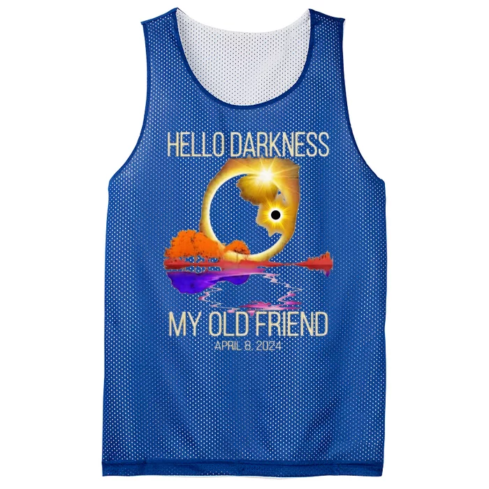 Hello Darkness My Old Friend Solar Eclipse April 08 2024 Mesh Reversible Basketball Jersey Tank