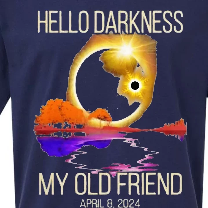 Hello Darkness My Old Friend Solar Eclipse April 08 2024 Sueded Cloud Jersey T-Shirt