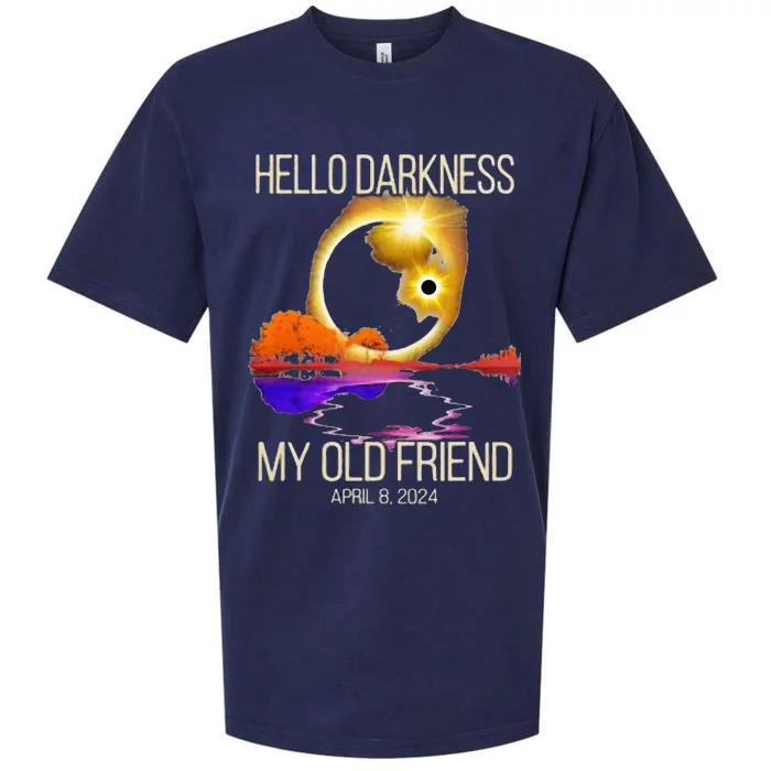 Hello Darkness My Old Friend Solar Eclipse April 08 2024 Sueded Cloud Jersey T-Shirt