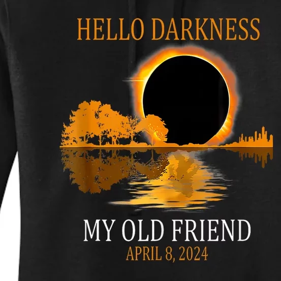 Hello Darkness My Old Friend Funny Total Solar Eclipse Women's Pullover Hoodie