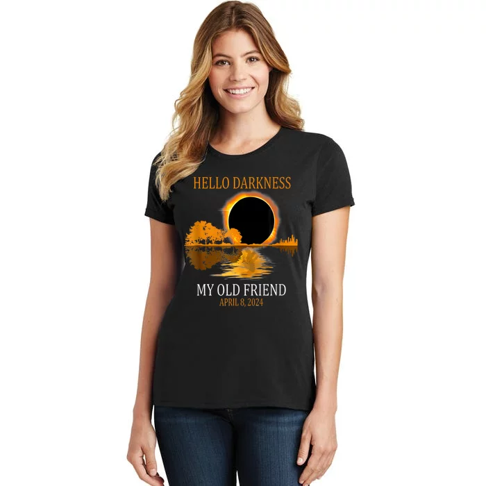 Hello Darkness My Old Friend Funny Total Solar Eclipse Women's T-Shirt