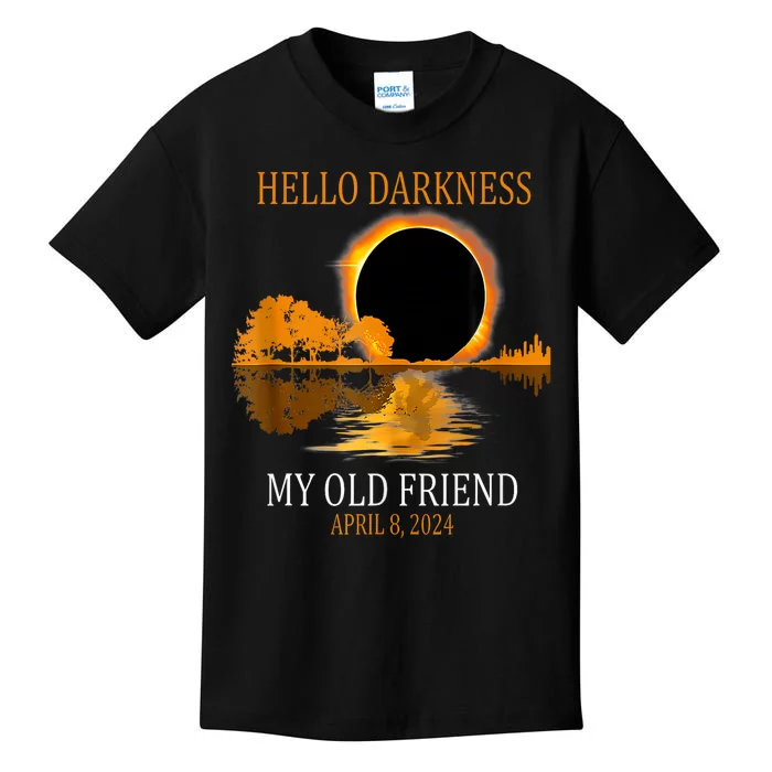 Hello Darkness My Old Friend Funny Total Solar Eclipse Kids T-Shirt