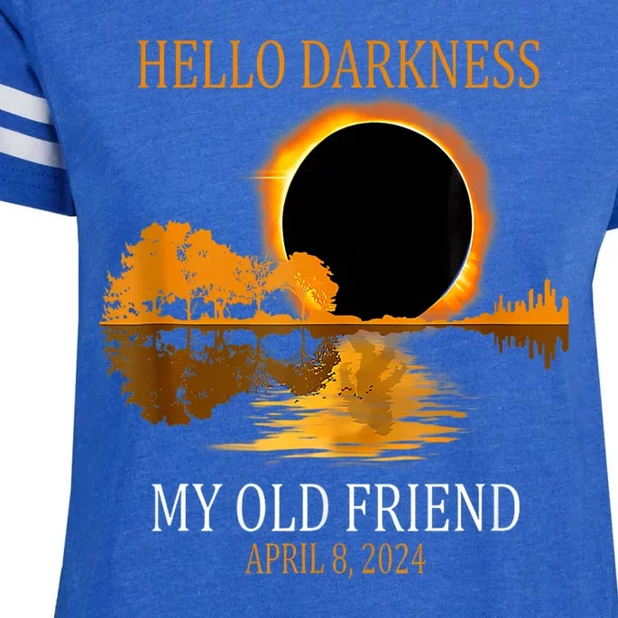 Hello Darkness My Old Friend Funny Total Solar Eclipse Enza Ladies Jersey Football T-Shirt