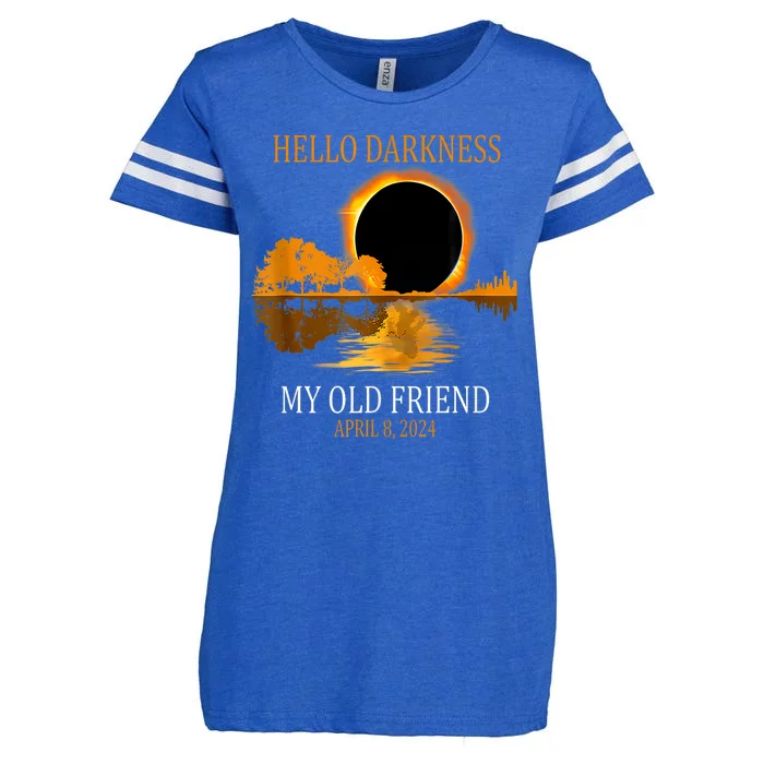 Hello Darkness My Old Friend Funny Total Solar Eclipse Enza Ladies Jersey Football T-Shirt