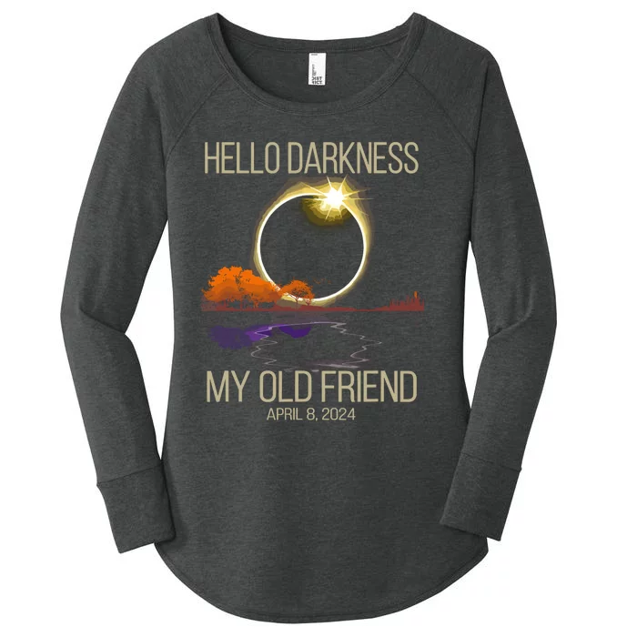 Hello Darkness My Old Friend Solar Eclipse April 08 2024 Women's Perfect Tri Tunic Long Sleeve Shirt